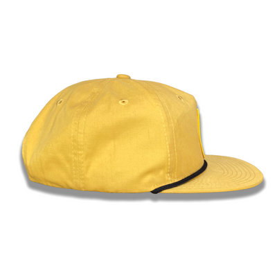 Mustard 5-Panel Relaxed Rope Hat with Yellow Round BlackMTN Patch