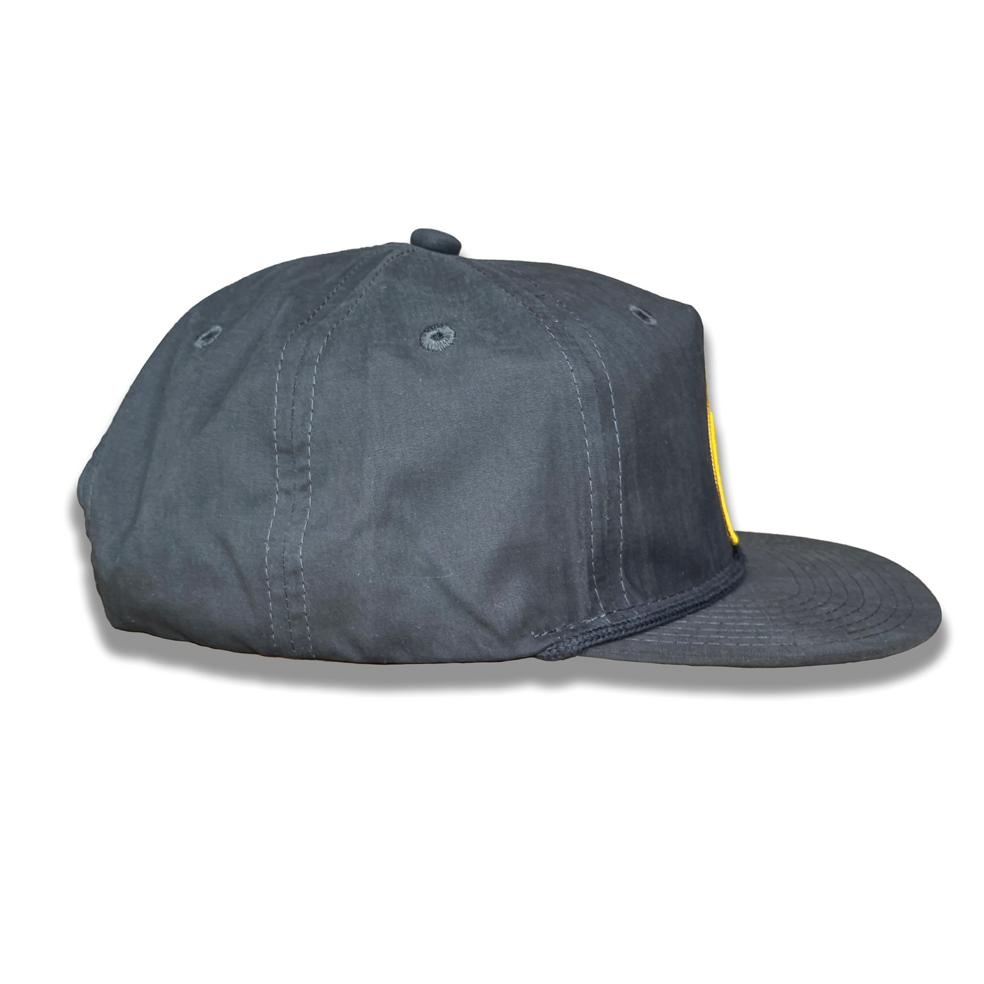 Charcoal 5-Panel Relaxed Rope Hat with Yellow Round BlackMTN Patch