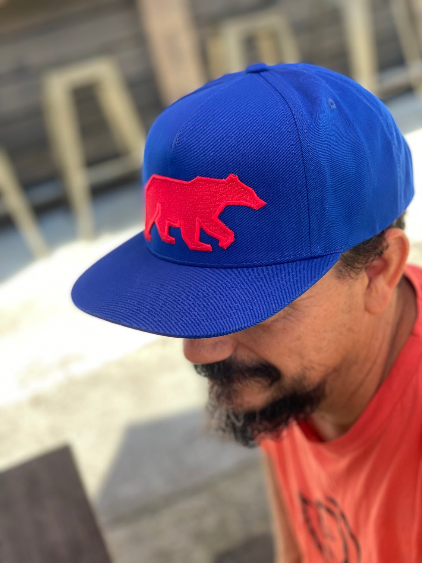 5 Panel Flatbill Red Bear Patch Bills Trucker Hat