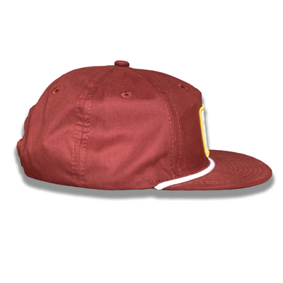 Maroon 5-Panel Relaxed Rope Hat with Yellow Retro BlackMTN Patch
