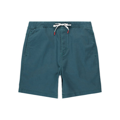 Topo Designs Men's drawstring Dirt Shorts 100% organic cotton in "Pond Blue".