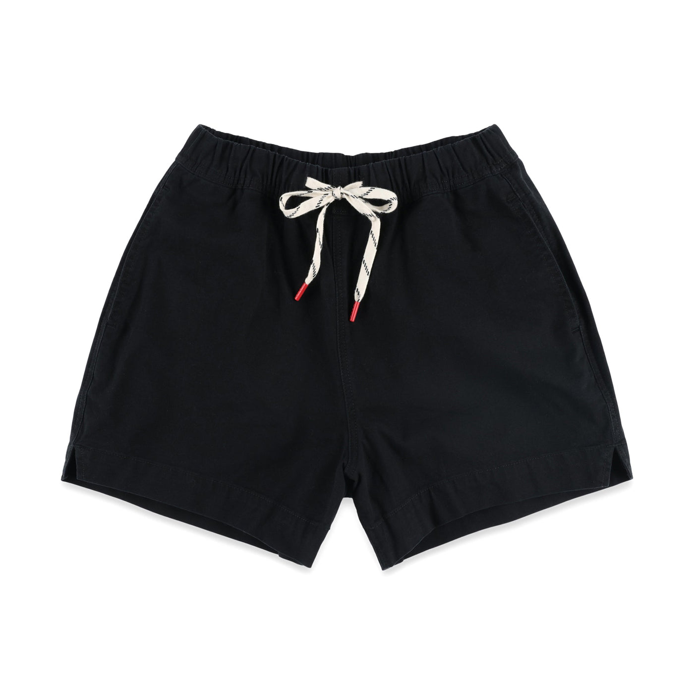 Topo Designs Women's drawstring Dirt Shorts in 100% organic cotton in "Black".