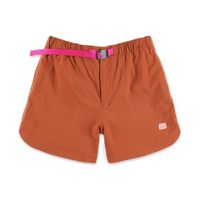 Topo Designs Women's River quick-dry swim Shorts in "Brick" orange.