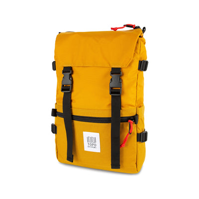 Topo Designs Rover Pack Classic laptop backpack in "Mustard" yellow.