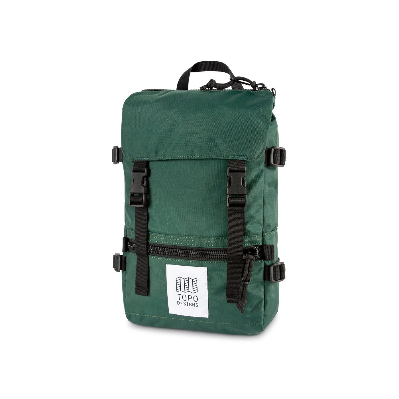 Topo Designs Rover Pack Mini backpack in "Forest" green.