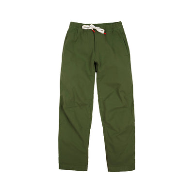 Front product shot of Topo Designs Women's Dirt Pants in "Olive" green.